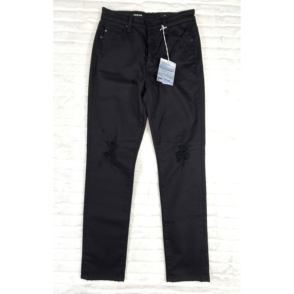 AG Alexxis Slim Jeans Women 28 High Rise Distressed VTG Slim Denim Button Fly